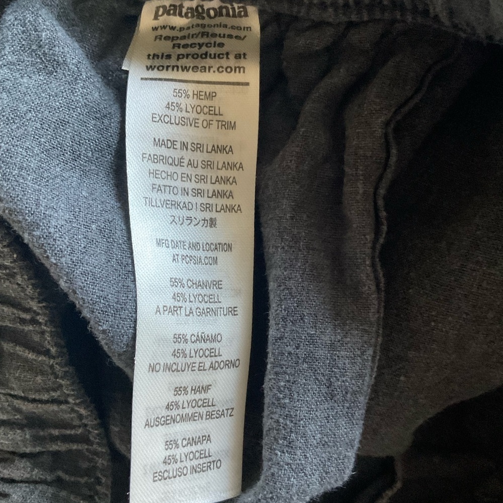 Patagonia Women’s Charcoal Gray Wide Leg Cropped Pants size S - Picture 6 of 7